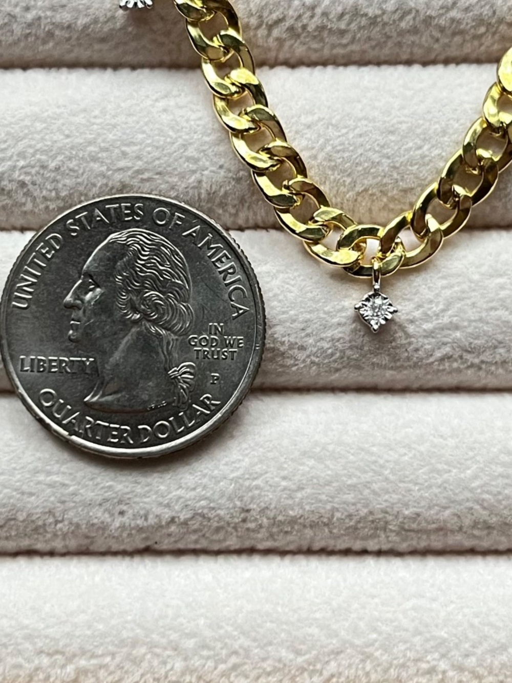 N034 | Natural Diamond Cuban Link Gold Chain Necklace - Picture 3 of 5